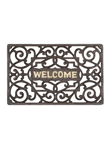 relaxdays 1 x Fußabtreter "Welcome" in Bronze - (B)52 x (T)32,5 cm