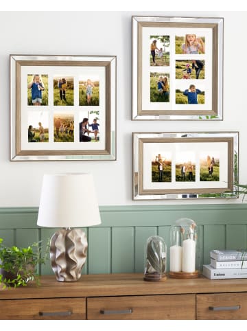 Beliani Fotorahmen SINTA in Silber/Braun/Beige - (W) 44 x (H) 49 x (L) 5 cm