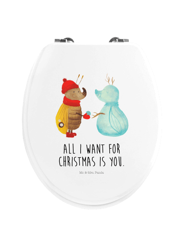 Mr. & Mrs. Panda Klo-Deckel Nachtfalter Schneemann mit Spruch in Weiß