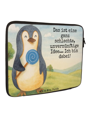 Mr. & Mrs. Panda Laptoptasche Pinguin Lolli Design mit Spruch in Weiß