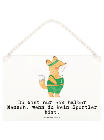 Mr. & Mrs. Panda Deko Schild Sportler Herz mit Spruch in Weiß