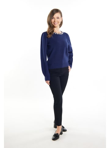 Usha Damen Pullover Mit Perlen in Marine