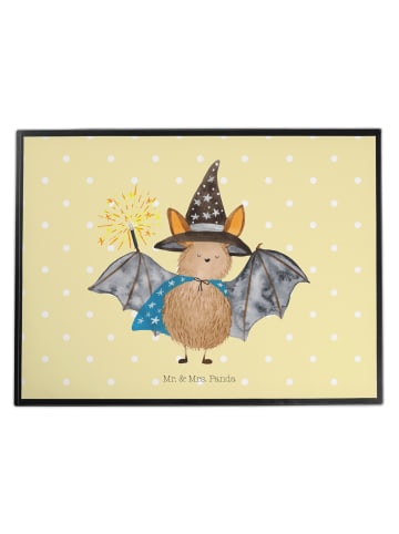 Mr. & Mrs. Panda Schreibunterlage Fledermaus Zauberer ohne Spruch in Gelb Pastell