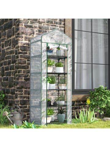 Outsunny Gewächshaus 69L x 49B x 193H cm Weiß