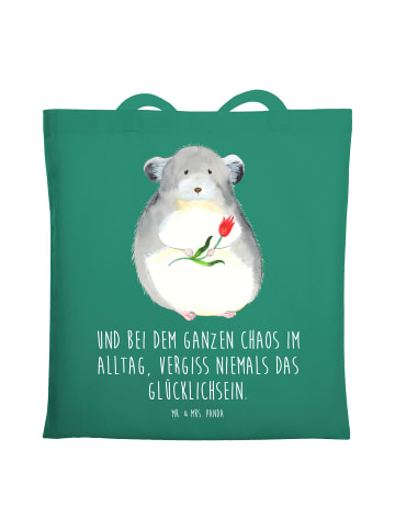 Mr. & Mrs. Panda Tasche Chinchilla Blume mit Spruch in Mint