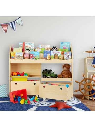 Kinderregal in Holzfarben - (B)108 x (H)88 x (T)29 cm