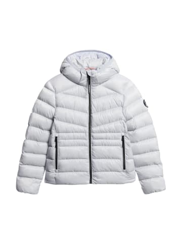 Superdry Daunenjacke mit Kapuze „Fuji Quilt“ Grau