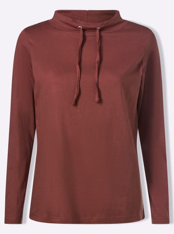Sieh an! Langarm-Shirt in rotbraun