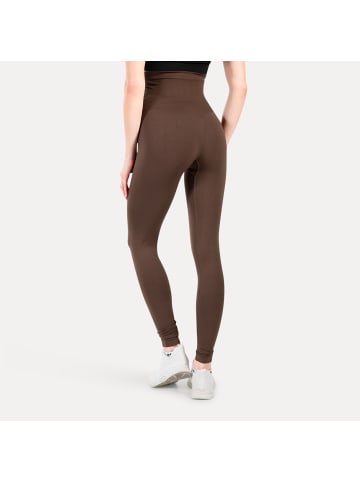 SMILODOX Leggings Lorraine in Dunkelbraun