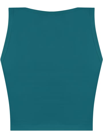 Janice 2 x Damen crop Top Namlea in Petrol/Schwarz