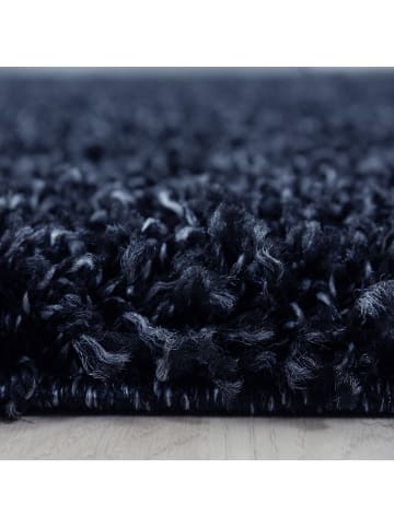 KADIMA DESIGN Teppich Hochflor Shaggy Waschbar Einfarbig RHEIN Strapazierfähig in Marineblau
