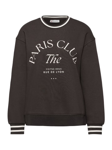 Street One Loose Fit Crewneck w. Collage in Darkest Brown