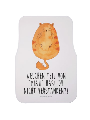 Mr. & Mrs. Panda Fußmatte Fürs Auto Katze Mittelfinger mit Spruch in Weiß