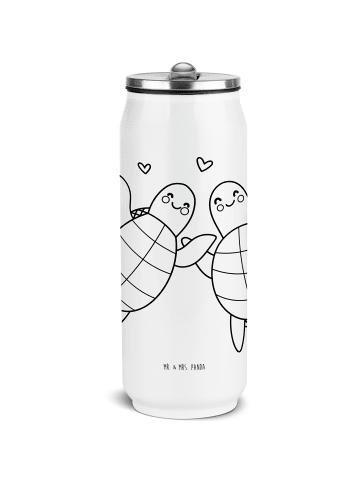 Mr. & Mrs. Panda Trinkflasche Schildkröten Paar ohne Spruch in Weiß