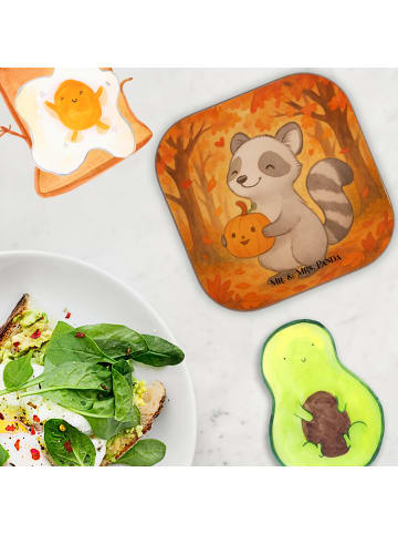 Mr. & Mrs. Panda Tischschoner Waschbär Kürbis Design ohne Spruch in Weiß