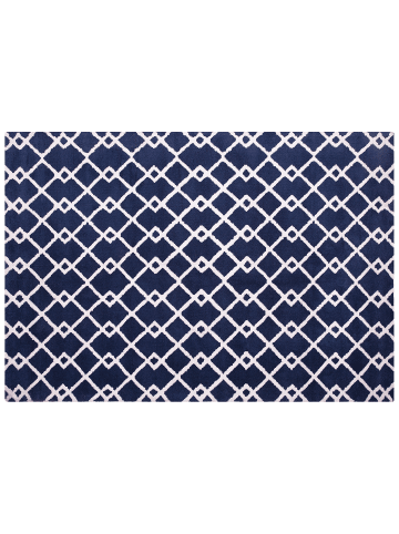 Beliani Kurzflor SERRES in Blau/Weiß - (W) 160 x (H) 1 x (L) 230 cm