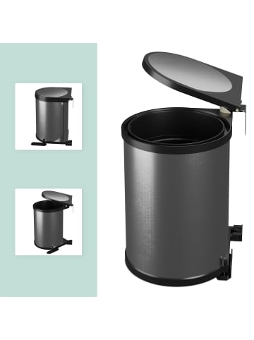 Einbaumülleimer in Silber/ Schwarz - 12 L