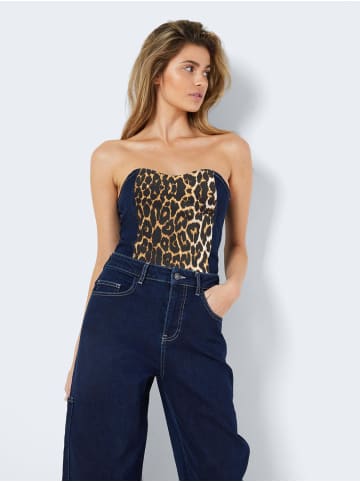 Noisy may Damen Corset Top Trapezausschnitt Extra Slim Fit in Dunkelblau
