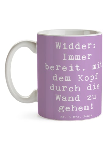 Mr. & Mrs. Panda Kaffeebecher Spruch Widder Power mit Spruch in Lavendeltraum