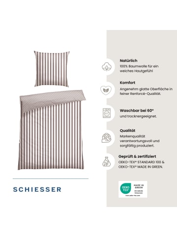 Schiesser Renforcé-Bettwäsche-Set Marie in Taupe