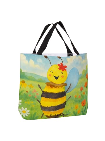 Mr. & Mrs. Panda Shopper Biene Happy Design ohne Spruch in Weiß