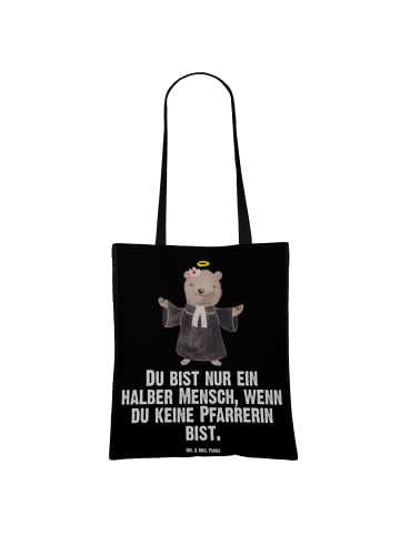 Mr. & Mrs. Panda Schultasche Pfarrerin Herz mit Spruch in Schwarz