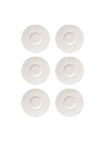 Villeroy & Boch 6er Set Kaffeeuntertasse Manufacture Rock Ø 15,4 cm in weiß