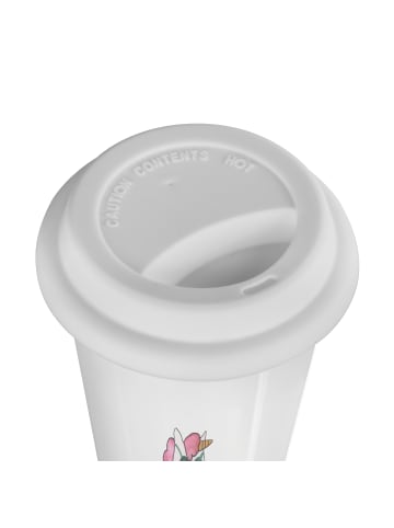 Mr. & Mrs. Panda Thermobecher To Go Einhorn Woodstock mit Spruch in Weiß