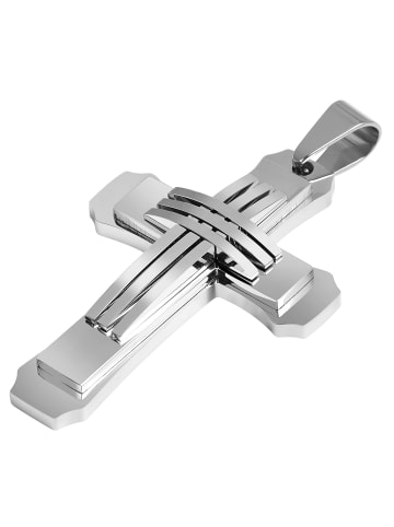 Adeliás Unisex Anhänger – Kreuz Kreuzanhänger aus Edelstahl in silber