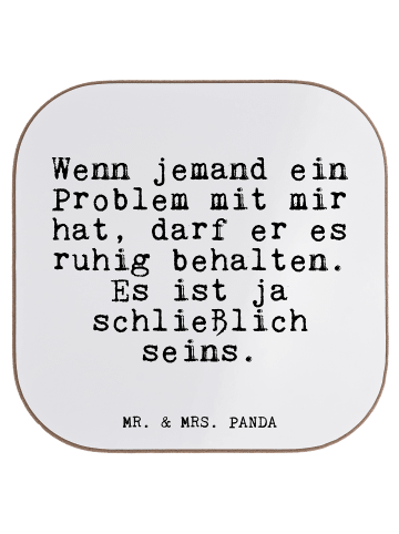 Mr. & Mrs. Panda Untersetzer für Gläser Wenn jemand ein Problem.... in Weiß