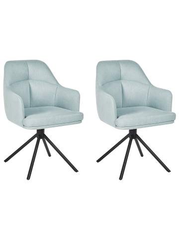 Beliani 2er-Set Esszimmerstuhl MIRA in Blau/Schwarz
