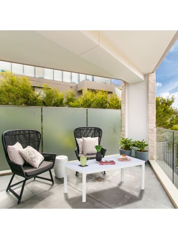 relaxdays Gartentisch in Weiß - (B)98 x (H)39 x (T)48 cm