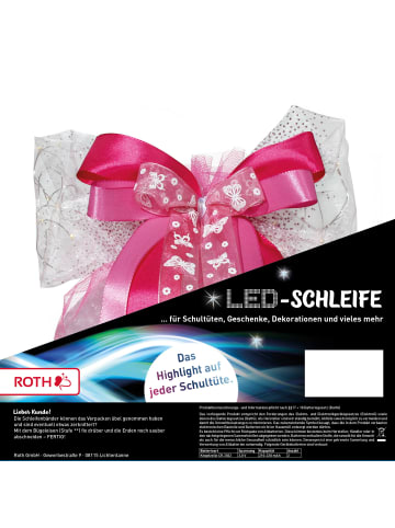 ROTH LED-Schultütenschleife Pink Glamour, fertig gebunden in Rosa