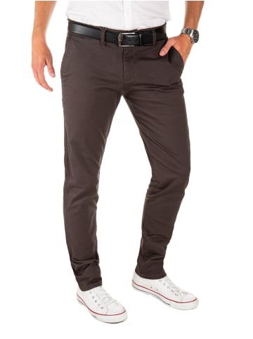 Yazubi Chinohose Dustin mit Gürtel in Dunkelgrau