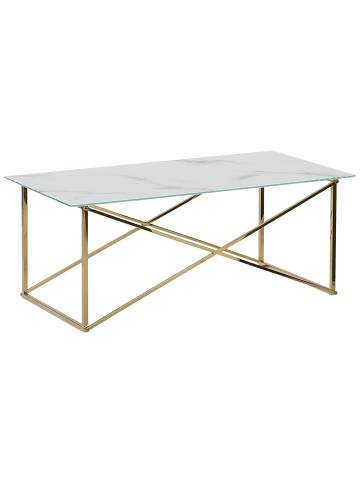 Beliani Couchtisch EMPORIA in Weiß/Gold - (W) 50 x (H) 40 x (L) 100 cm