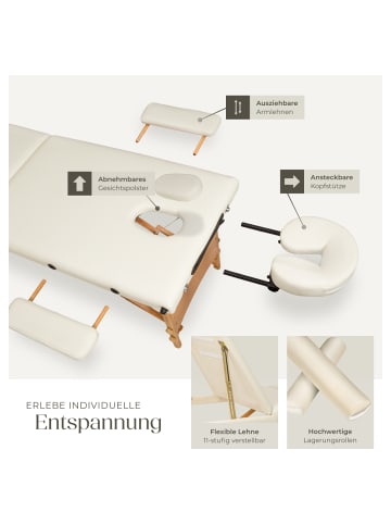 tectake 3 Zonen Massageliege-Set Daniel 210 x 95 x 84 cm, beige