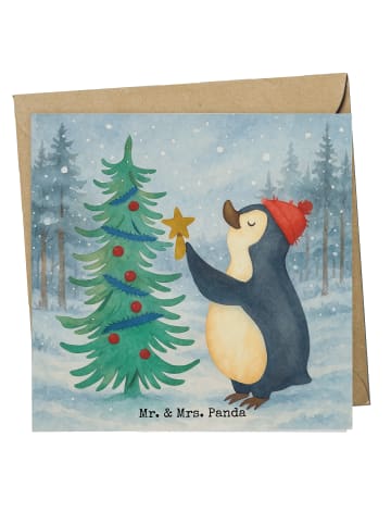 Mr. & Mrs. Panda Deluxe Karte Pinguin Weihnachtsbaum Design ohne... in Weiß