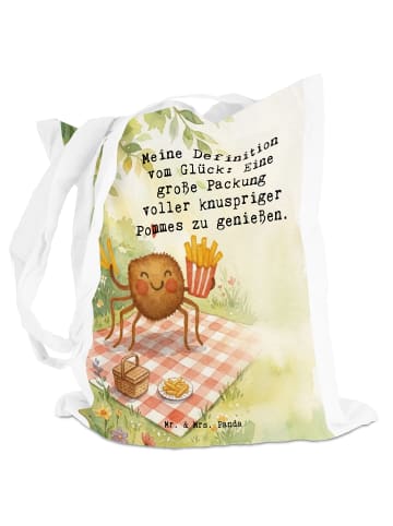 Mr. & Mrs. Panda Jutetasche Spinne Agathe Pommes Design mit Spruch in Weiß