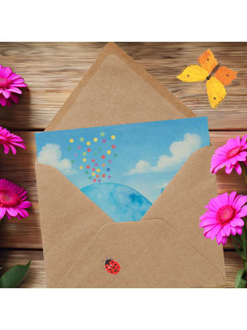 Mr. & Mrs. Panda Grußkarte Wal Konfetti Design ohne Spruch in Weiß