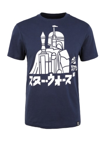 Recovered T-Shirt Star Wars Boba Fett Japanese in blau-schwarz