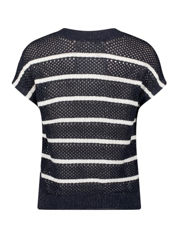 Betty Barclay Lochstrick-Pullover mit Streifen in Patch Dark Blue/White