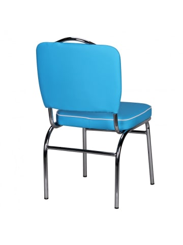 FineBuy Esszimmerstuhl in Blau / Kunstleder / 47x45x90