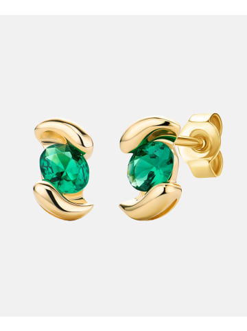 Diamant L'éternel Ohrringe aus 375 Gelbgold mit Smaragd