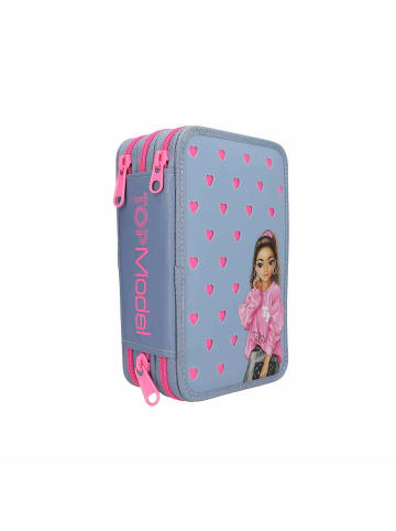 Depesche 3-Fach Federtasche mit Silikon-Pins TOPModel in 7,5 x 13 x 20 cm in blau