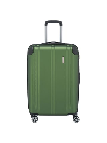 travelite City - 4-Rollen-Trolley erw. M 68 cm (anthrazit) in grün