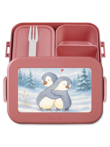 Mr. & Mrs. Panda Bento Box Pinguine Kuscheln Design ohne Spruch in Rot Pastell