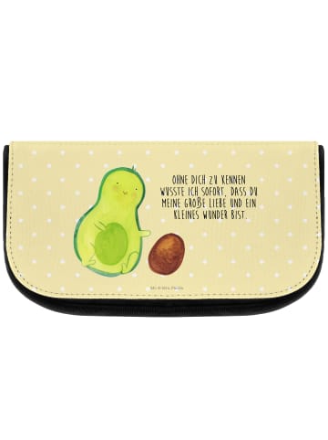 Mr. & Mrs. Panda Kulturbeutel Avocado Kern rollt mit Spruch in Gelb Pastell