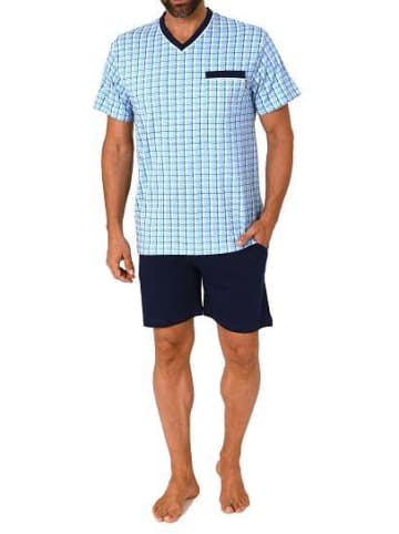 NORMANN kurzarm Schlafanzug Shorty Pyjama - 82817 in hellblau