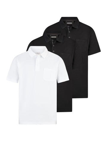 Redmond Poloshirt Basic in Schwarz / weiß
