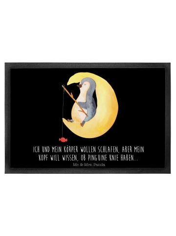 Mr. & Mrs. Panda Schmutzfangmatte Pinguin Mond mit Spruch in Schwarz